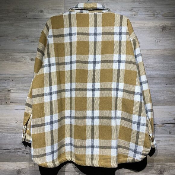 Member’s Mark Plaid Shacket Button Front Thick Flannel Women’s XXL Camel Brown - Picture 2 of 9